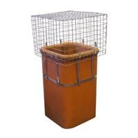 Square chimney bird guard cowl showing protective mesh design that prevents nesting while allowing smoke and gases to escape safely